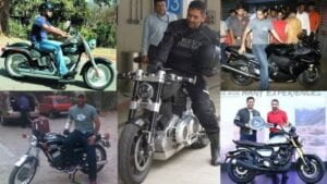 MS Dhoni with Harley Davidson and other bikes