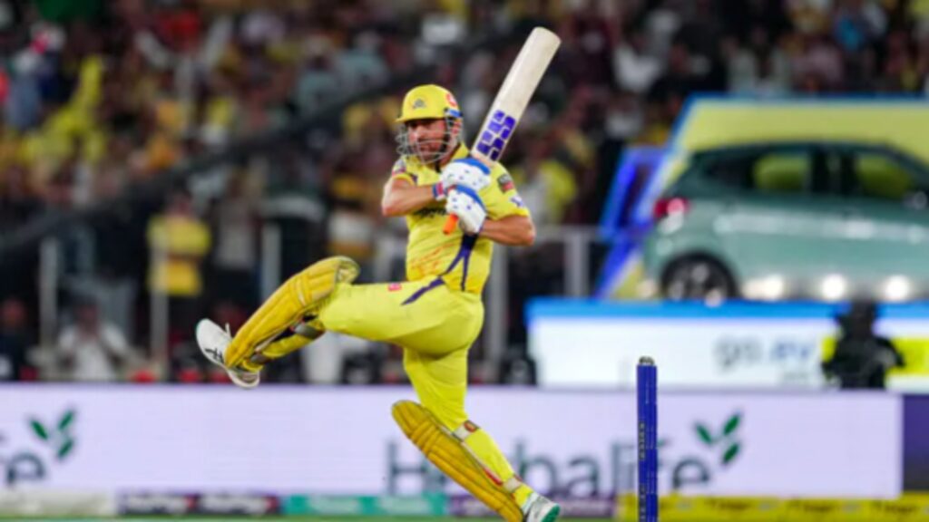 IPL 2023 action shot of MS Dhoni. (PTI)