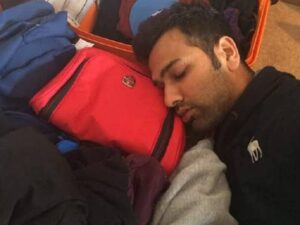 Rohit Sharma Sleeping