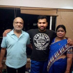 Rohit Sharma with parents