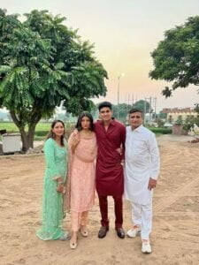 Subhman Gill with his family 