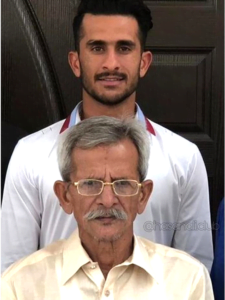 Hasan Ali with his father, Hasan Ali Parents,